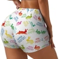 thumbnail image 2 of Xecao Happy Easter Rabbit Print Workout Shorts for Women Soft Smooth Gym Yoga Scrunch Active Tennis Workout Running Shorts, 2 of 9