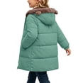 thumbnail image 4 of Cethrio Girls Puffer Jackets, Mid-Length Long Sleeve Lightweight Warm Winter Outerwear with Zipper Green Size 9-10T, 4 of 6