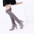 thumbnail image 7 of TIREOW Women's Over The Knee Suede Boots Sexy Pointed Toe Solid Color Thigh High Chunky High Heel Boot Pull On Stretchy Long Boots Zipper Lace Up Long Boots, 7 of 7