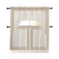 thumbnail image 2 of Cream Retro Greek Key Kitchen Curtains and Valance Set,Geometric Greece Ancient Farmhouse Rustic Short Swag Tier Curtain 36 Inch Length for Cafe Living Room Bedroom Drapes 3 Piece Window Treatment, 2 of 6