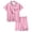 f#78Pink283, variant on HAYIMI Girls Pajama Set Short Sleeve Button Lapel Blouse Tops And Shorts Two Piece Soft Sleepwear Kids Comfortable Loungewear Casual Homewear, 8-9 Years