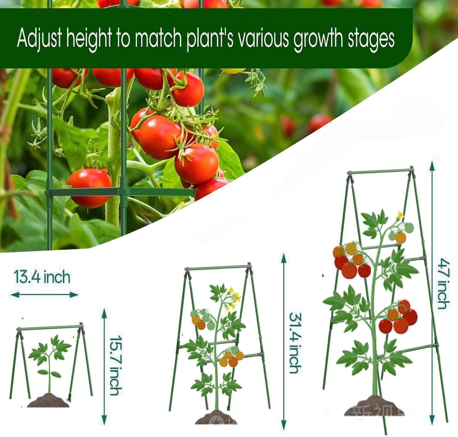 Small Size Garden Cucumber Trellis for Climbing Plants Outdoor, 47x16 inch A Frame Cucumber Trellis for Garden Raised Bed, Plant Support for Vegetable Vine Pea Bean, with Netting