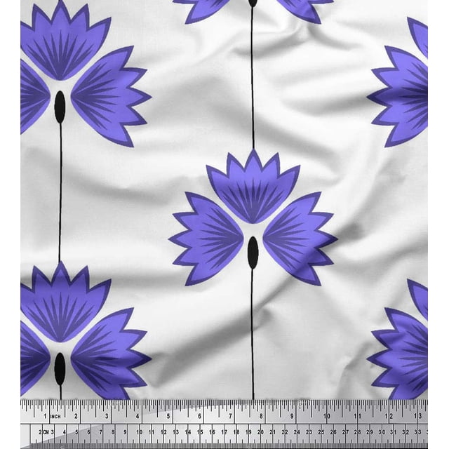 Soimoi Poly Georgette Fabric Artistic Floral Print Fabric by Yard 42 Inch Wide