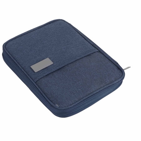 BOKYAN Travel Passport Wallet Waterproof Dustproof Holder Organizer for Men and Women, Navy Blue Large (10.24 in / 26 cm)