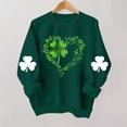 thumbnail image 4 of St. Patrick's Day Sweatshirt for Women Watercolor Shamrock Graphic Crewneck Long Sleeve Ribbed Cuffs Loose Fit Festive Clothes Pullover Top, 4 of 4
