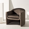 thumbnail image 3 of SAFAVIEH Couture Laylette Modern Velvet Solid Accent Chair, Dark Brown, 3 of 9