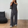thumbnail image 5 of Two Piece Sets for Women Going out Round-Neck Short Sleeve And Long Pants Casual 2PC Sets, 5 of 6