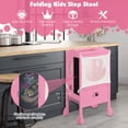 thumbnail image 4 of Costway Marchepied de Cuisine Pliant en Bois pour Enfants avec Hauteur Réglable et Filet de Sécurité, 4 of 10