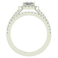 thumbnail image 3 of Princess Cut Diamond Cushion Halo Wedding Ring Set 1.60 Carat Total Weight 18K White Gold ( G , SI ), 3 of 5
