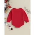 thumbnail image 4 of Honganda Toddler Baby Sweatshirt Rompers Christmas Letter Embroidery Long Sleeve Jumpsuit Clothes, 4 of 9