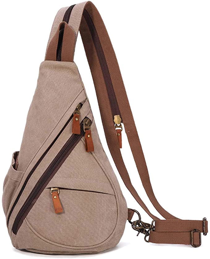 Sling Bag for Men Women Canvas Small Backpack purse Crossbody Shoulder bag 