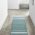 thumbnail image 2 of VCNY Home Aiden Jacquard Striped Aqua Polyester Bath Runner, 24" x 60", 2 of 4