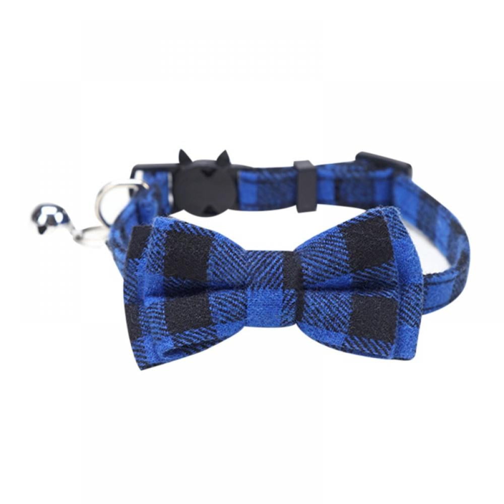 Breakaway Bowtie Cat Collars with Bell Classic Plaid Kitten Collars