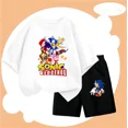 thumbnail image 2 of Conjunto de verano de 2 a 12 años para niños, ropa de pareja de Sonic, camiseta, traje para niños 2024, ropa para niñas, top para madres y niños, 2 of 5