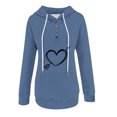 thumbnail image 4 of ICHUANYI Liquidación Blusa de manga larga con bolsillo impreso a la moda para mujer Tops casuales Sudadera con capucha con botones ICHUANYI WER202308246688, 4 of 6