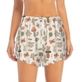 thumbnail image 2 of Yiaed Forest Mushrooms Insects Print Women's Running Shorts with Liner 3 Zipper Pockets Elastic Workout Athletic Gym Yoga Shorts-XX-Large, 2 of 7