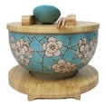 thumbnail image 4 of Blue Spring Blossoms Donburi Ramen Bowl With Lid Trivet Spoon Chopsticks Set, 4 of 9