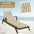 thumbnail image 3 of Outdoor Chaise Lounge Cushion, High-Density Foam Fill Patio Furniture Bench Cushions with Ties, Thicken Waterproof Replacement Back Chaise Cushions for Pool, Sand Beach (Yellow White Stripes), 3 of 6