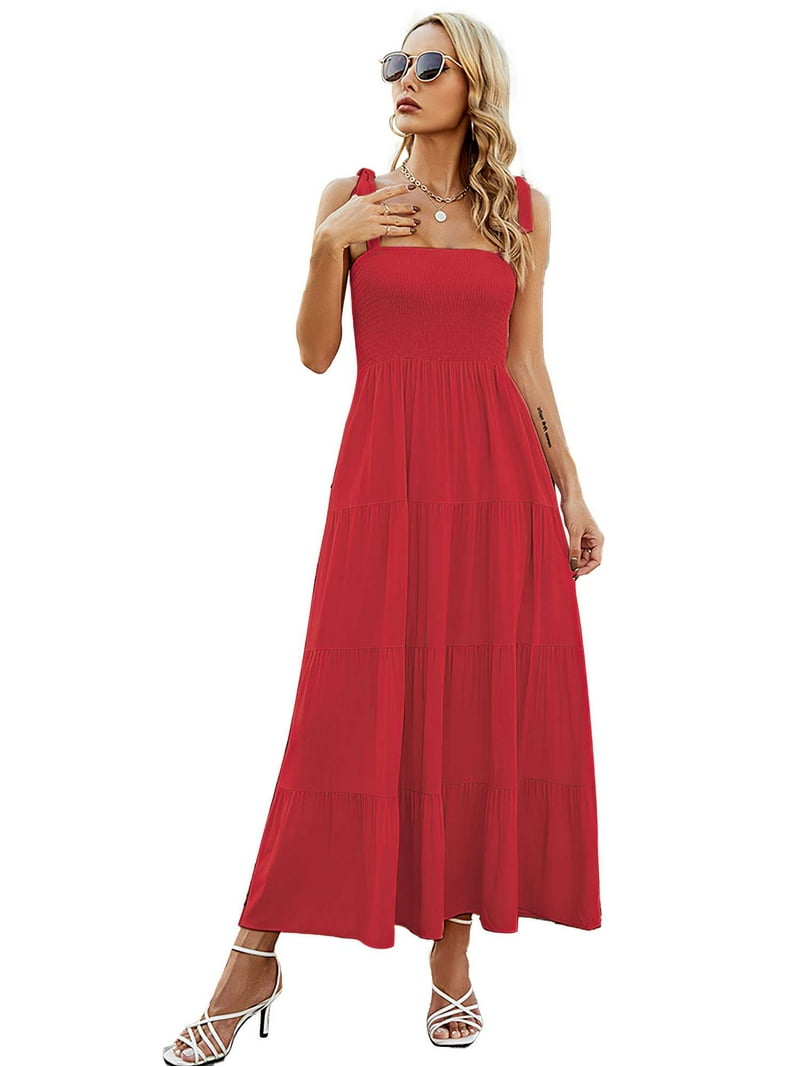fitted lace wedding dress Red Sheath Spaghetti Straps Chiffon Long Prom Dresses with Ruffles Red / 18 main image 0