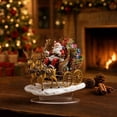 thumbnail image 2 of STPToys Christmas Santa Claus Sleigh Figurine Acrylic Gold Reindeer Gift Boxes Tabletop Ornament for Xmas Home Decor, 2 of 7