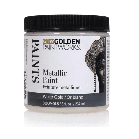 Golden Paintworks Metallic Paint, 8 ounce jar, White Gold (DM05-5)
