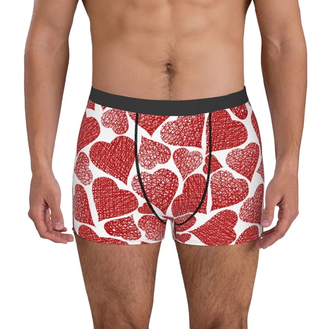 Fotbe Hearts Calzoncillos Tipo Boxer con Bolsa de Soporte Total para Hombre, X-Temp Fresco, Transpirable y de Secado Rápido-Small