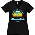 thumbnail image 3 of Inktastic Summer Enjoy the Sunshine Clearwater Beach Florida in Blue Women's Plus Size V-Neck T-Shirt, 3 of 5