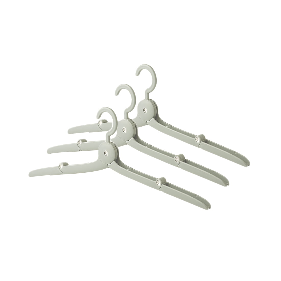 Folding Travel Clothes Hangers Plastic Adjustable Shoulder Hangers Anti-Slip Grooves Mini Foldable Clothes Drying Rack, 6pcs (Orange)