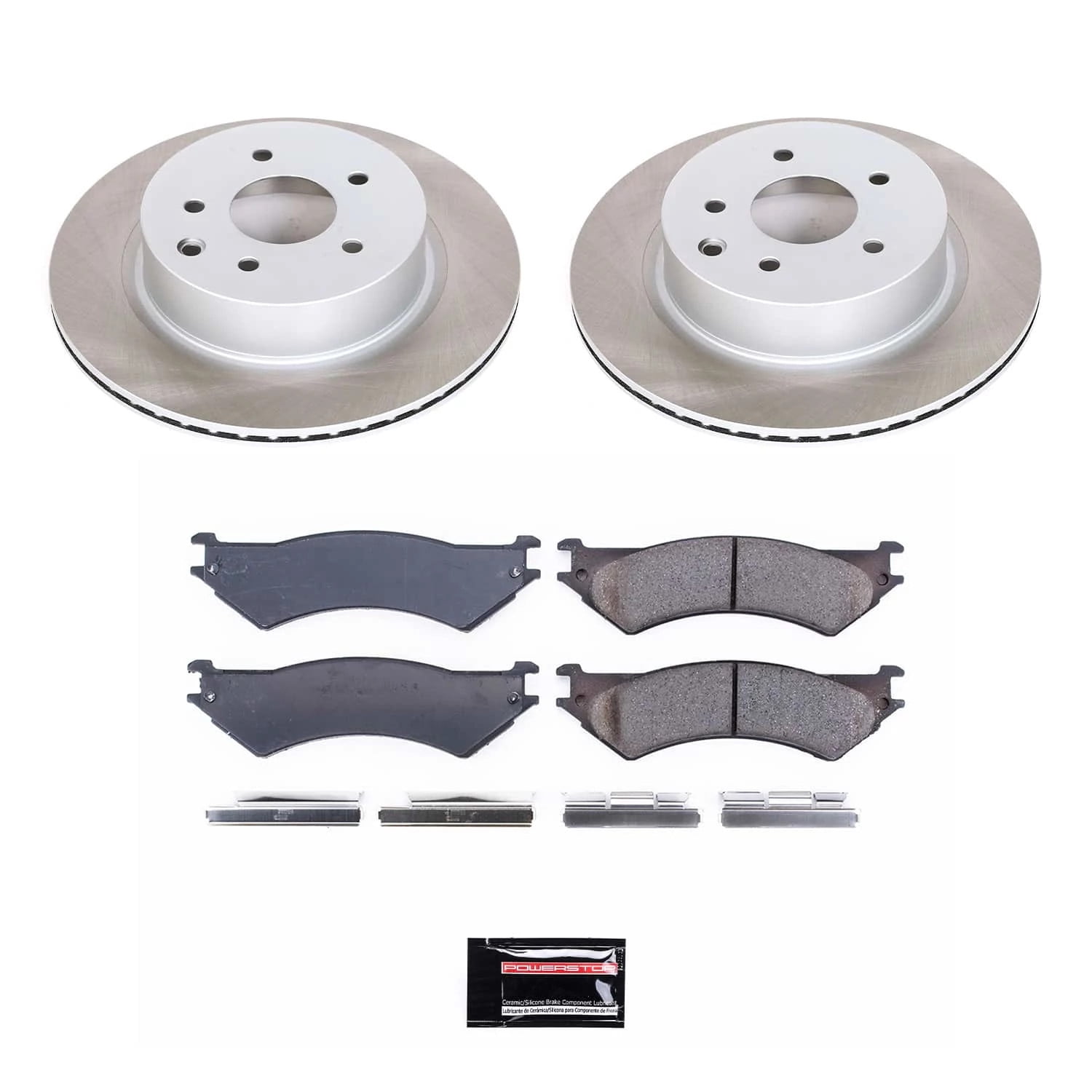 PowerStop Rear Semi-Coated Rotor and Low-Dust Ceramic Brake Pad Kit SC5203
