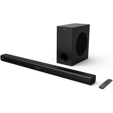 Hisense HS212F 2.1 Channel Sound Bar with Wireless Subwoofer, 120W, Dolby Audio, Pure Surround, Ezplay Support, Roku TV Ready, Bluetooth, HDMI ARC/Optical/AUX/USB (Model HS212F) Black