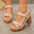 thumbnail image 6 of Eltusu Women Heeled Sandals, Ankle Strap High Heels Open Toe Summer Dress Sandals Shoes Khaki Size 7, 6 of 9