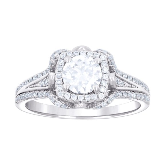 925 Sterling Silver Womens Cubic Zirconia Fashion Engagement Ring 10.7mm Wide Size 10 Engagement Ring for Women