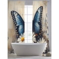 thumbnail image 6 of Sheer Curtain Panels Blue Butterfly Rod Pocket Voile Window Curtains White Daisy Window Treatments Ligh Filtering Privacy Curtain Drapes for Bedroom Living Room 2 Panel Set 108 Inch Length,, 6 of 9