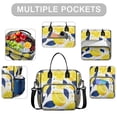 thumbnail image 2 of OBREWU Blue Lemon Women's Insulated Leakproof Large Lunch Bag, Oxford Cloth, 2 of 7