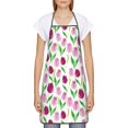 thumbnail image 2 of Naloa 1Pack Adjustable Bib Apron Waterdrop Resistant Cooking Kitchen Aprons for Women Men Chef, Tulips Flowers Print, 2 of 8