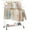 White, variant on Double Rod Rolling Clothes Rack with Wheels, Portable Garment Organizer for Bedroom, Living Room, Clothing Store – Adjustable Height, Sturdy Black Metal Hanging Rack