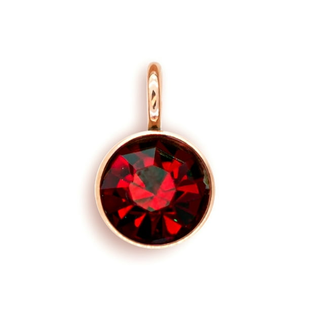 Piedra de nacimiento, diamantes de imitación, cristal, oro rosa, mes, joyería DIY, collar de Metal, cadena, pendientes, llaveros, colgantes, Ropa, zapatos y accesorios Miscelánea color rojo oscuro Minnieouse AP010356-03B