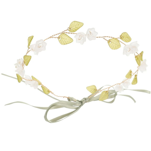 TINKSKY wedding headpiece for bride Flower Wreath Headband Ribbon Bridal Headpiece for Women 1 PCS