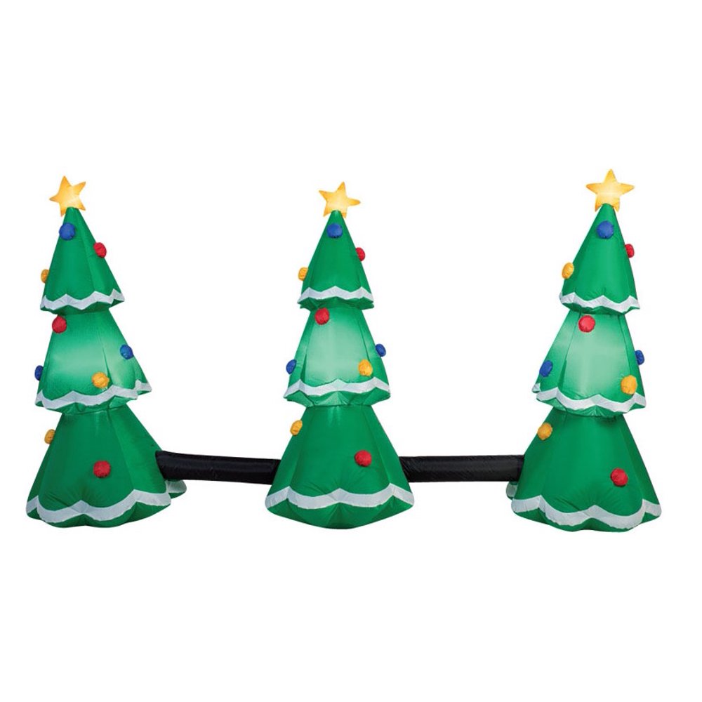 Gemmy 39498 3Tree Light Show Christmas Inflatable, Fabric