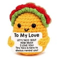 thumbnail image 2 of Hand-Knit Positivity Doll in Decorative Pot - Emotional Support Crochet Gift with Uplifting Message Card - Cute Huggable Worry Doll for Anxiety Relief & Home Decor--Sandwich, 2 of 7
