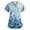 A015-Light Blue, variant on BDPORKAS Floral Scrubs for Women Stretchy Nurse Scrub Top V-Neck Casual Short Sleeve Nursing Tops