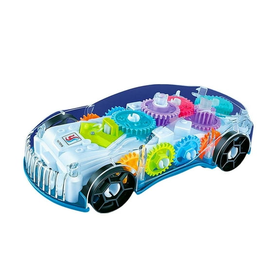 toys under $10 Kids Children Flashing Toy Transparent Light Up Colorful LED Music Mechanical Gear Car Luminous Model Gift