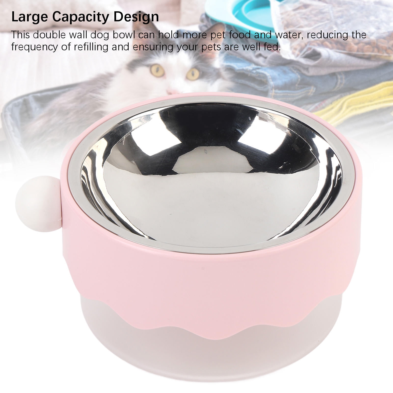 Suodoka Double‑Wall Stainless Steel Dog & Cat Bowl – Large Capacity, Spill‑Proof, Easy‑Clean, Stylish Home Feeding Set