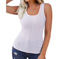 thumbnail image 2 of Gibobby Sexy Slim Color Sólido Cuello En U Camiseta Diseño Simple Y Exquisito(Blanco,M), 2 of 3