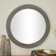 thumbnail image 2 of CosmoLiving by Cosmopolitan 32" x 32" Black Layered Beaded Wall Mirror, 2 of 11
