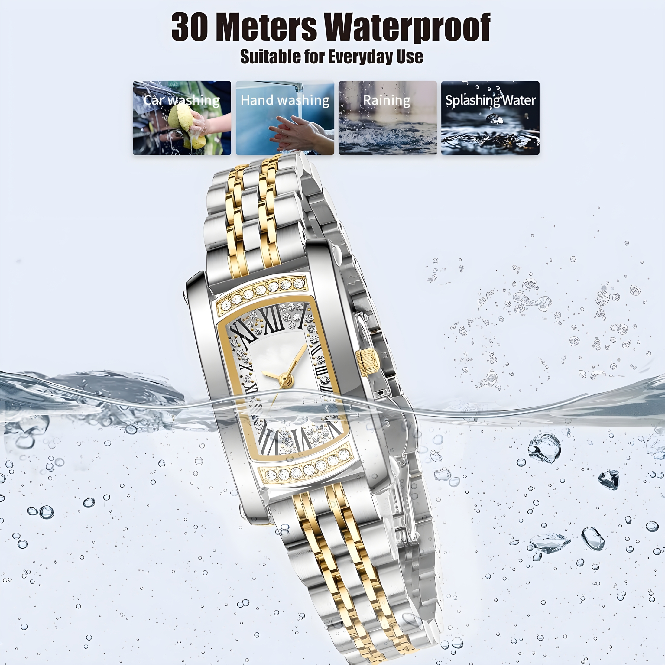 DESIGNICE Watches Women with Date Silver Stainless Steel Luxury Ladies Watches with Small Wrists Diamond for Women Waterproof Elegant Dress Quartz Analog Women's Wrist Watches