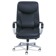 La-Z-Boy 48968 20.5 in. to 23.5 in. Seat Height Commercial 2000 Big/Tall Executive Chair Supports Up to 400 lbs. - Black Seat/Back, Silver Base