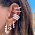 thumbnail image 1 of Pendientes de perlas retro para mujer, pendientes de aleación en forma de C para mujer, creativos, dulces y sencillos a la moda TUNC Sencillez, 1 of 5