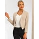 thumbnail image 2 of Chaqueta Corta Casual De Negocios De Oficina De Trabajo Sin Cuello Para Mujer Camello XL, 2 of 6