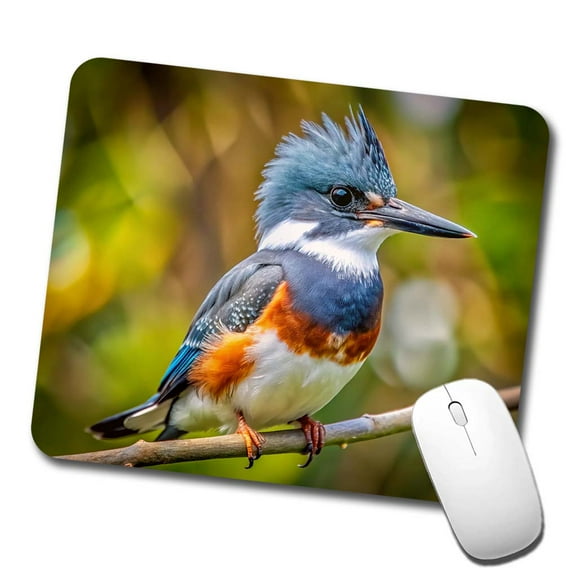 Belted Kingfisher Backyard Bird Mouse Pad Low Profile Gaming Mat